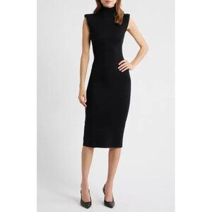 Gaia Cashmere Sleeveless Turtleneck Midi Dress